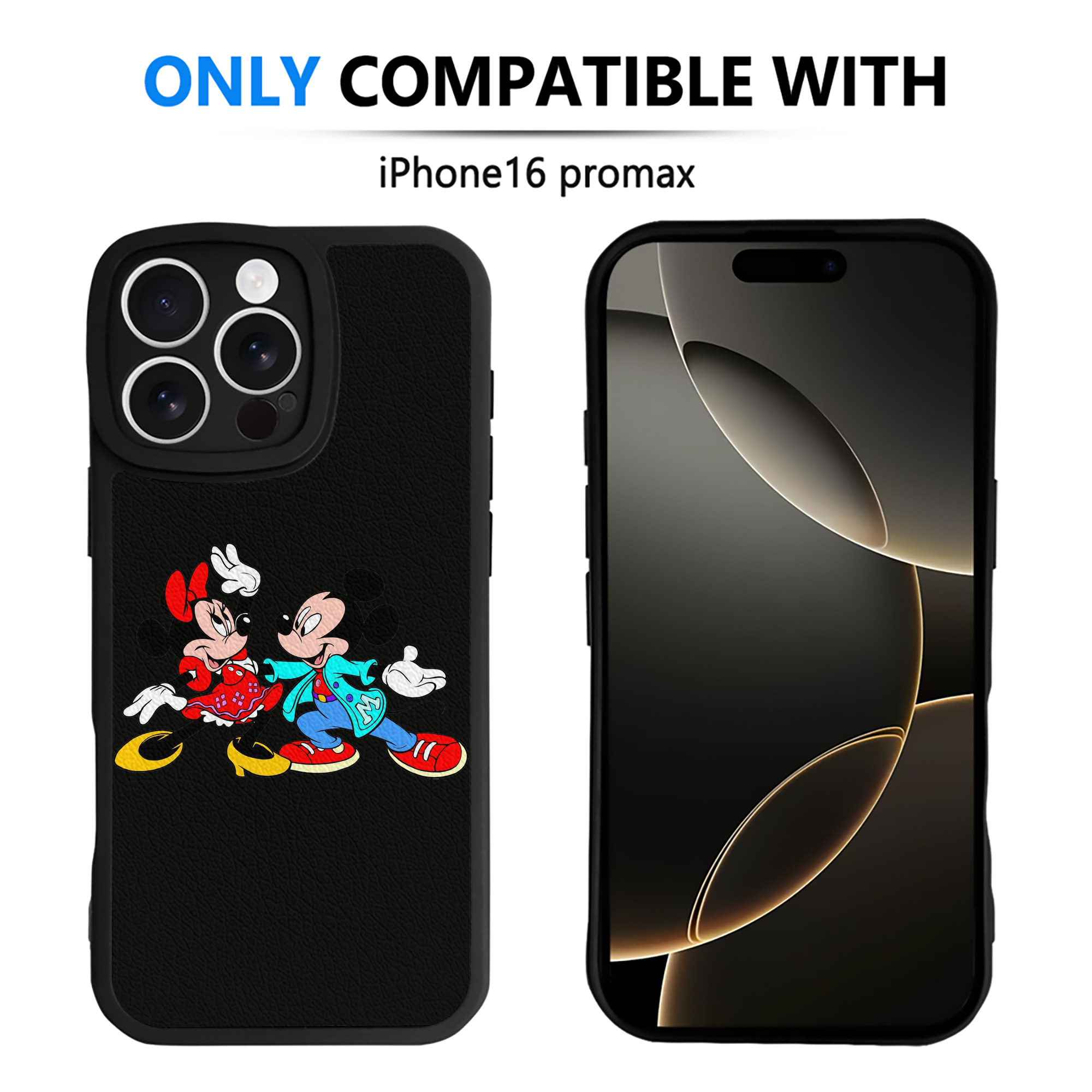 （画像用） ミッキーマウス Mickey Mouse 【iPhone 16シリーズ対応】シリコンスマホケース（レザー調） 材質：シリコン